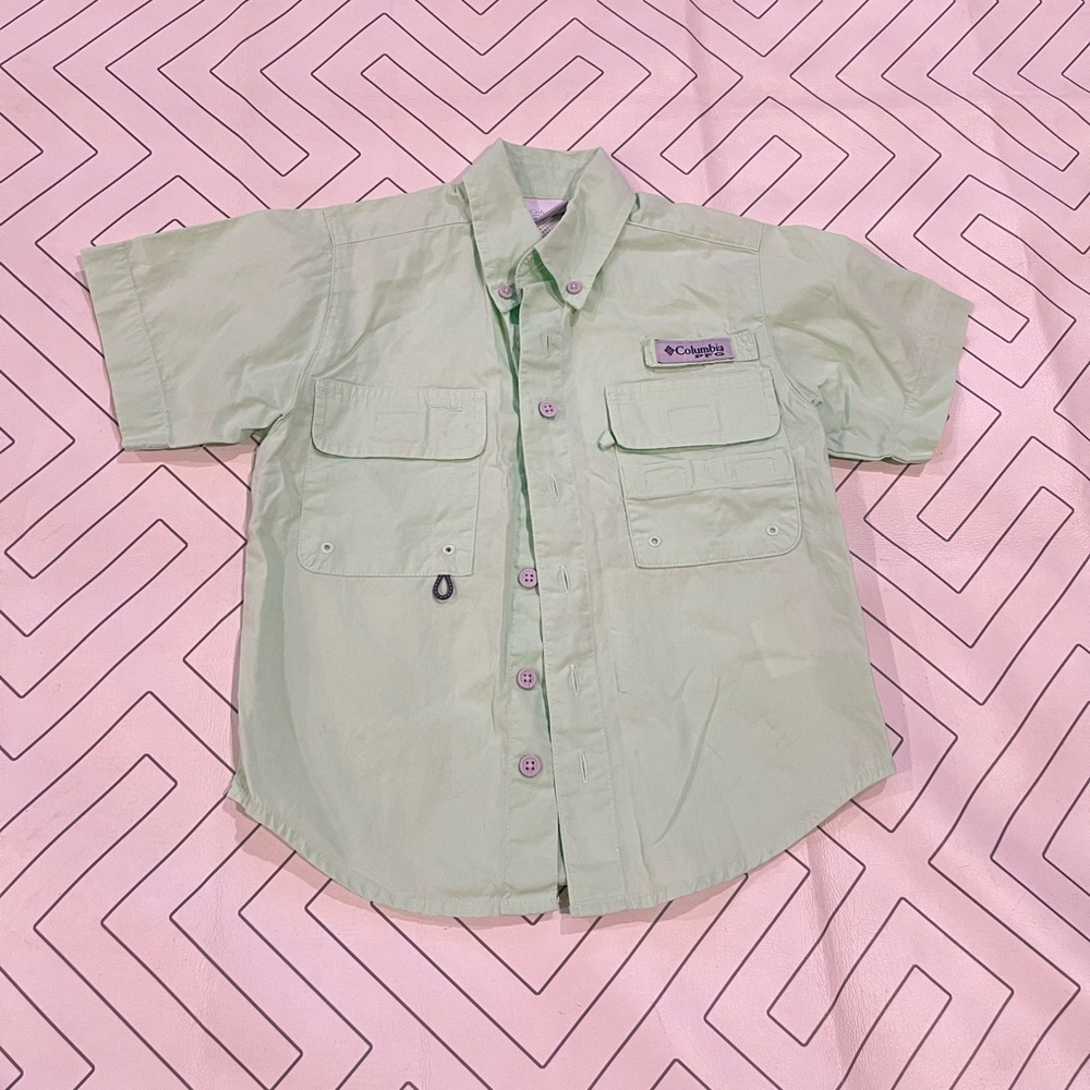 Columbia PFG Green Fishing Shirt